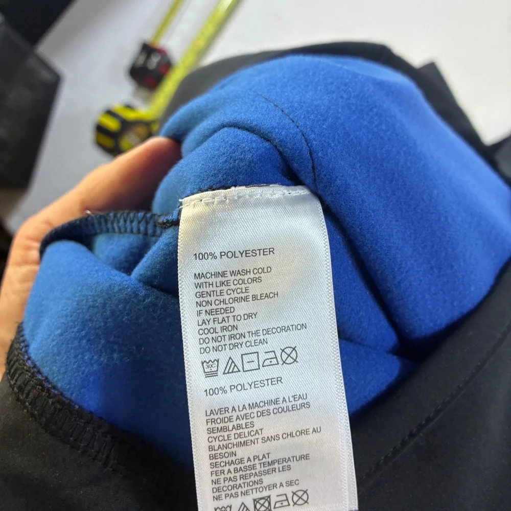 Tommy‎ Bahama Jacket Mens XL Black Blue Fleece Lined Softshell Full Zip